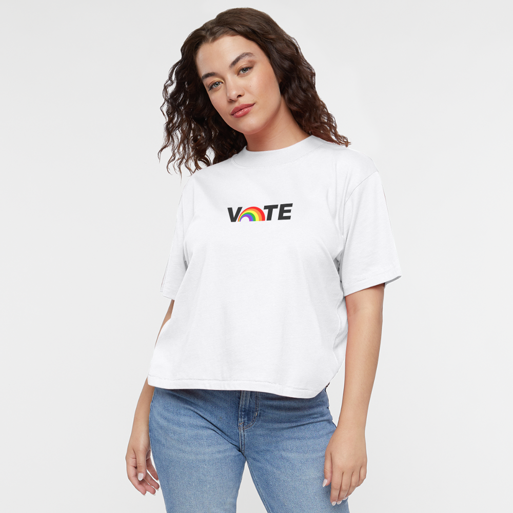 Vote Proud- Women's Boxy Tee - white