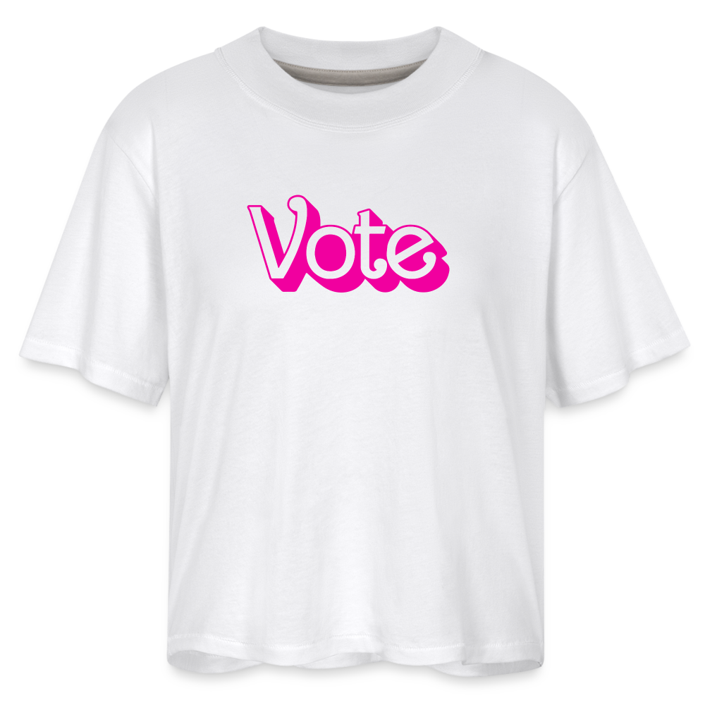 Vote Pink- Women's Boxy Tee - white