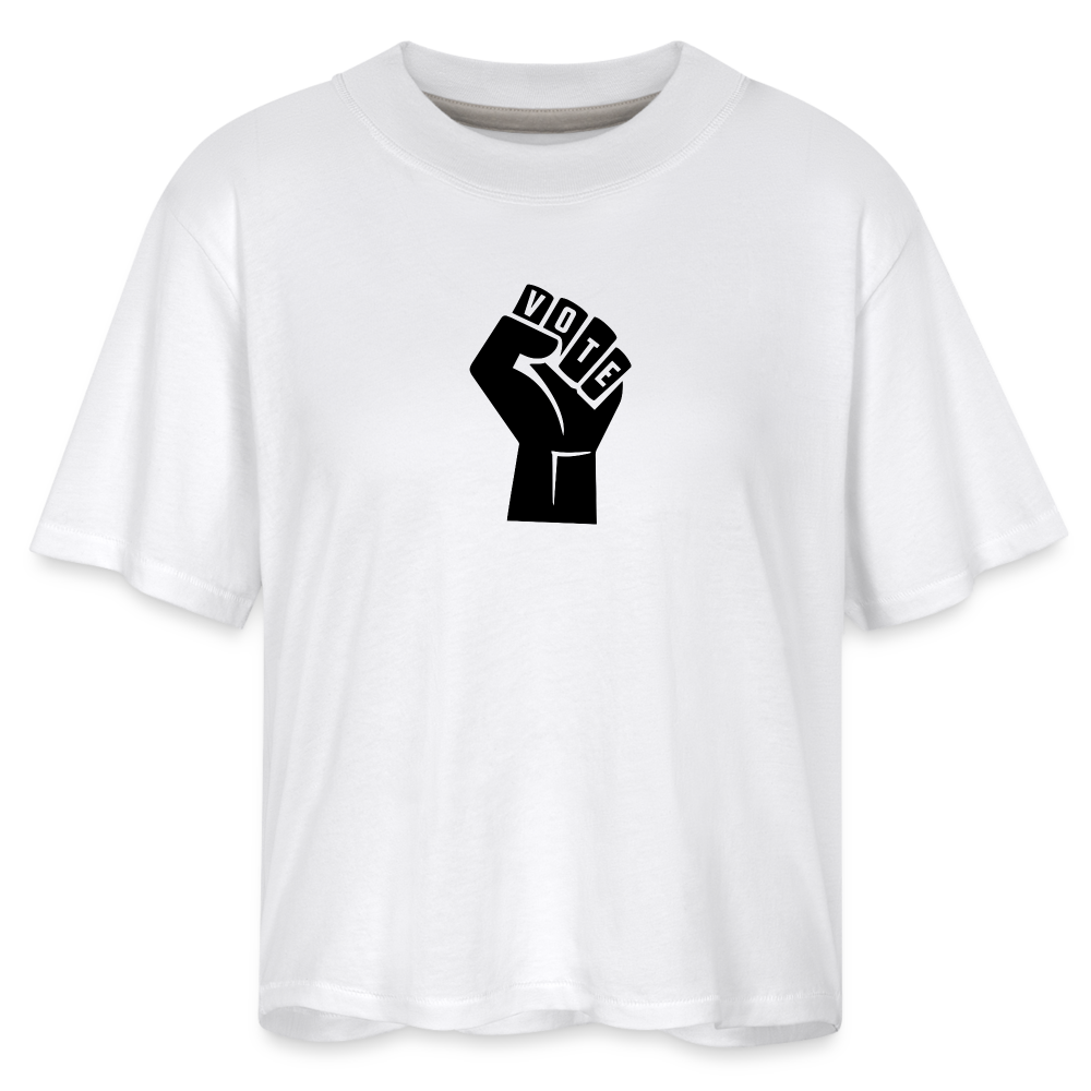 Vote Power- Women's Boxy Tee - white