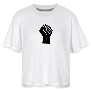 Vote Power- Women's Boxy Tee - white