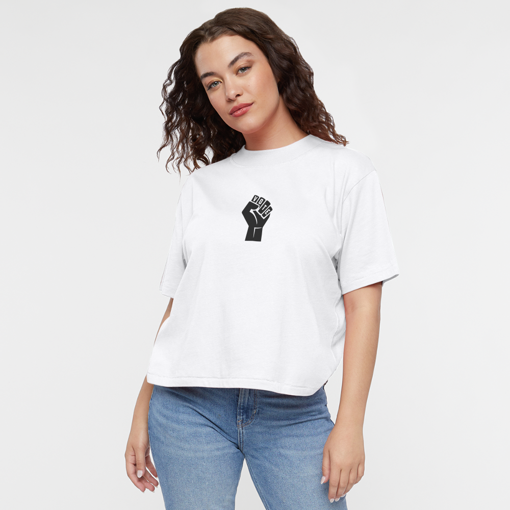 Vote Power- Women's Boxy Tee - white