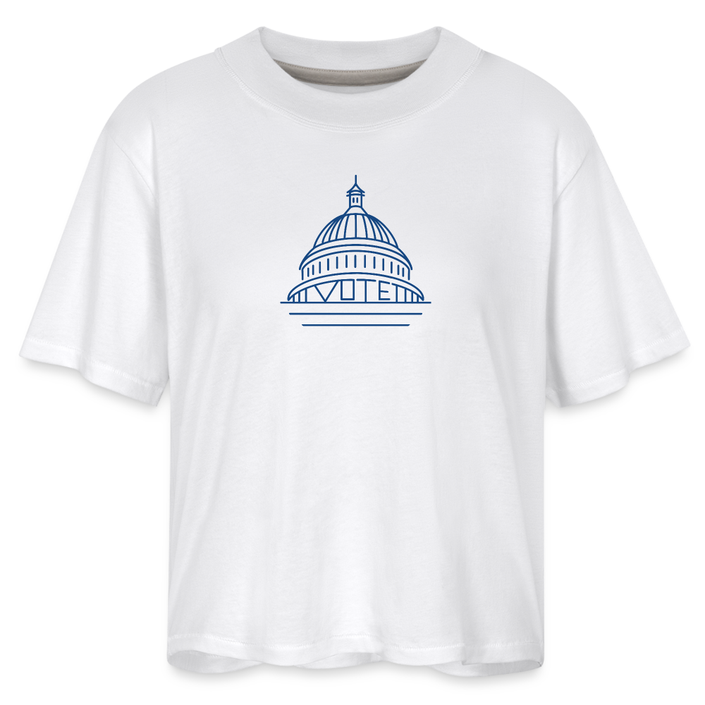 Vote Democracy- Women's Boxy Tee - white