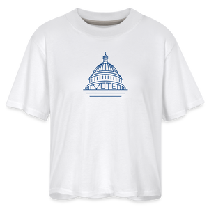 Vote Democracy- Women's Boxy Tee - white