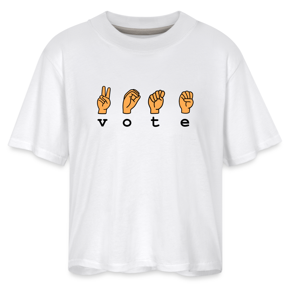 Vote Sign- Women's Boxy Tee - white