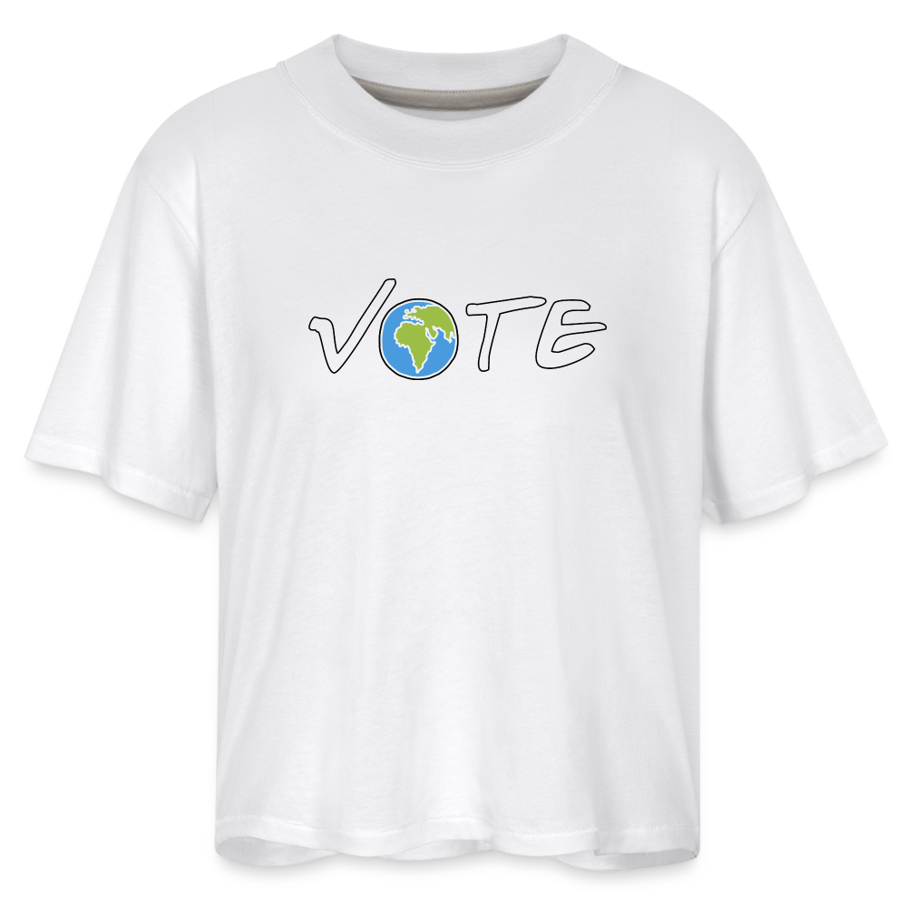 Vote Earth- Women's Boxy Tee - white