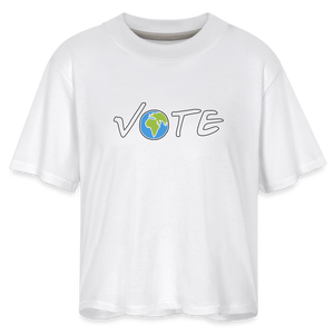 Vote Earth- Women's Boxy Tee - white