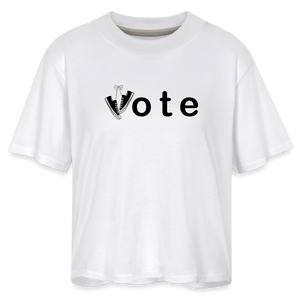 Vote Win- Women's Boxy Tee - white