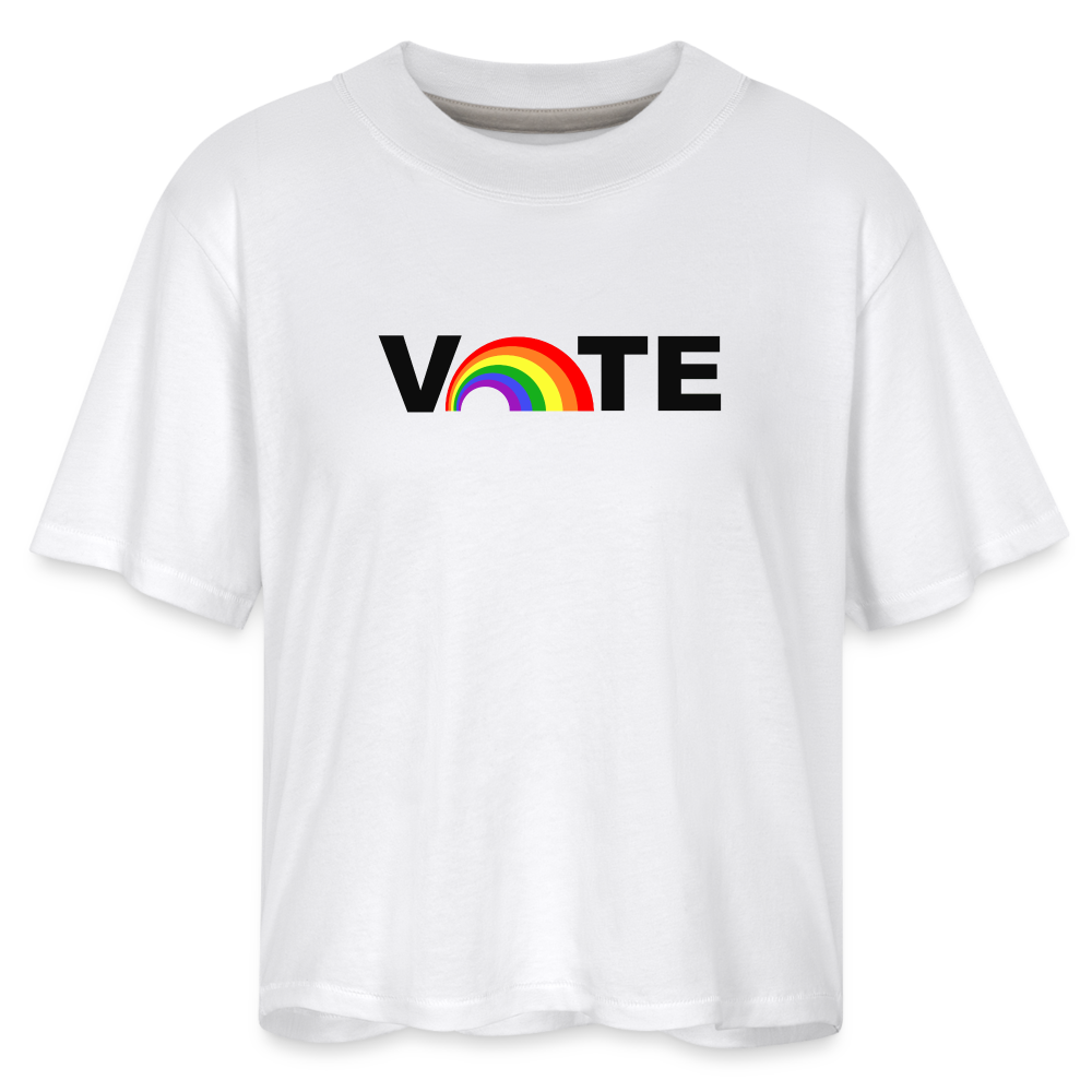 Vote Proud- Women's Boxy Tee - white