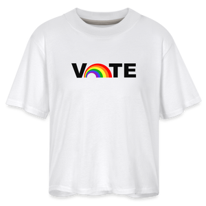 Vote Proud- Women's Boxy Tee - white