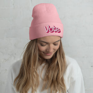 VOTE PINK- Cuffed Beanie