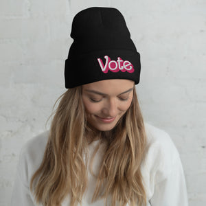 VOTE PINK- Cuffed Beanie