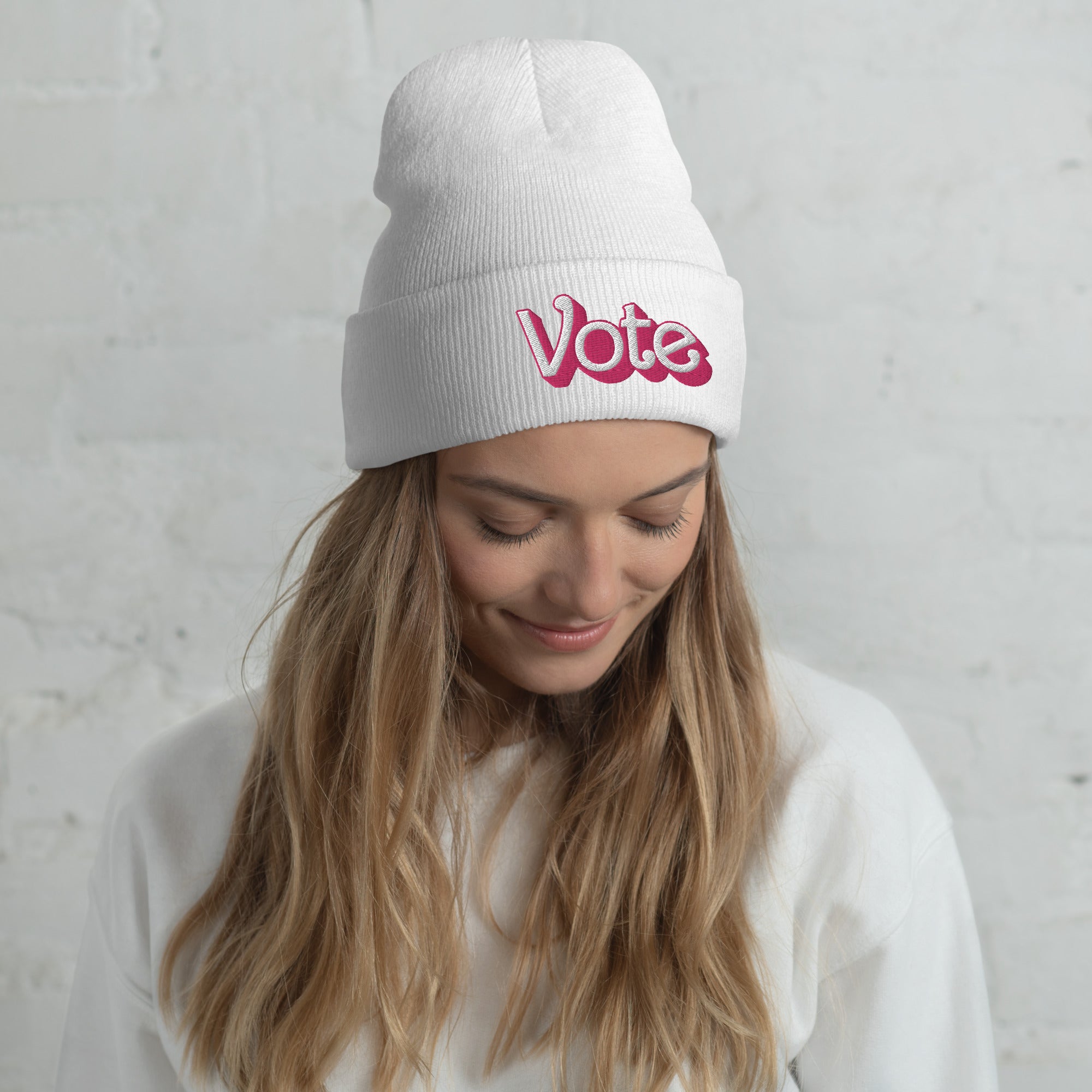 VOTE PINK- Cuffed Beanie