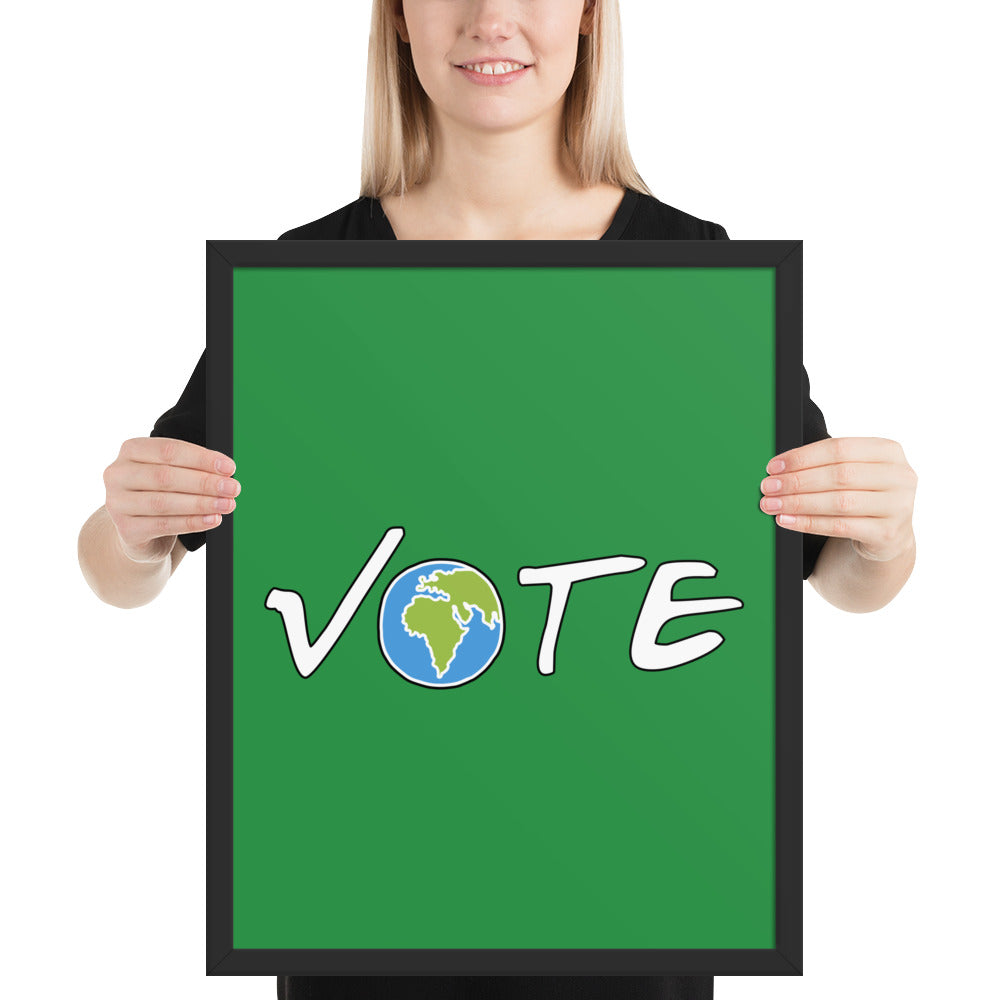 VOTE EARTH- Framed poster