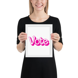 VOTE PINK Framed poster