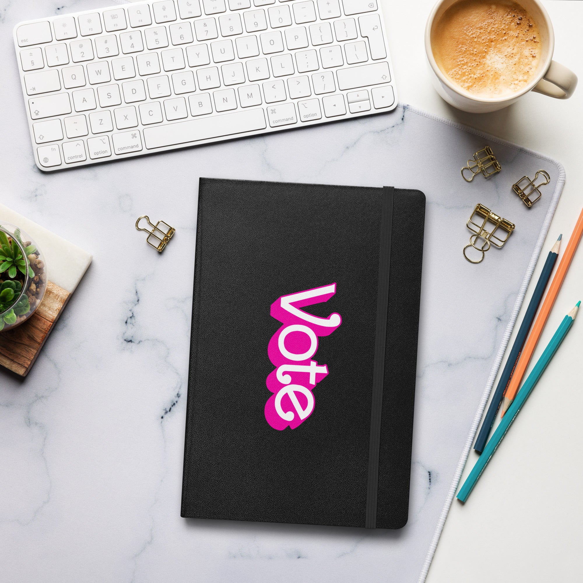 VOTE PINK- Hardcover Bound Notebook