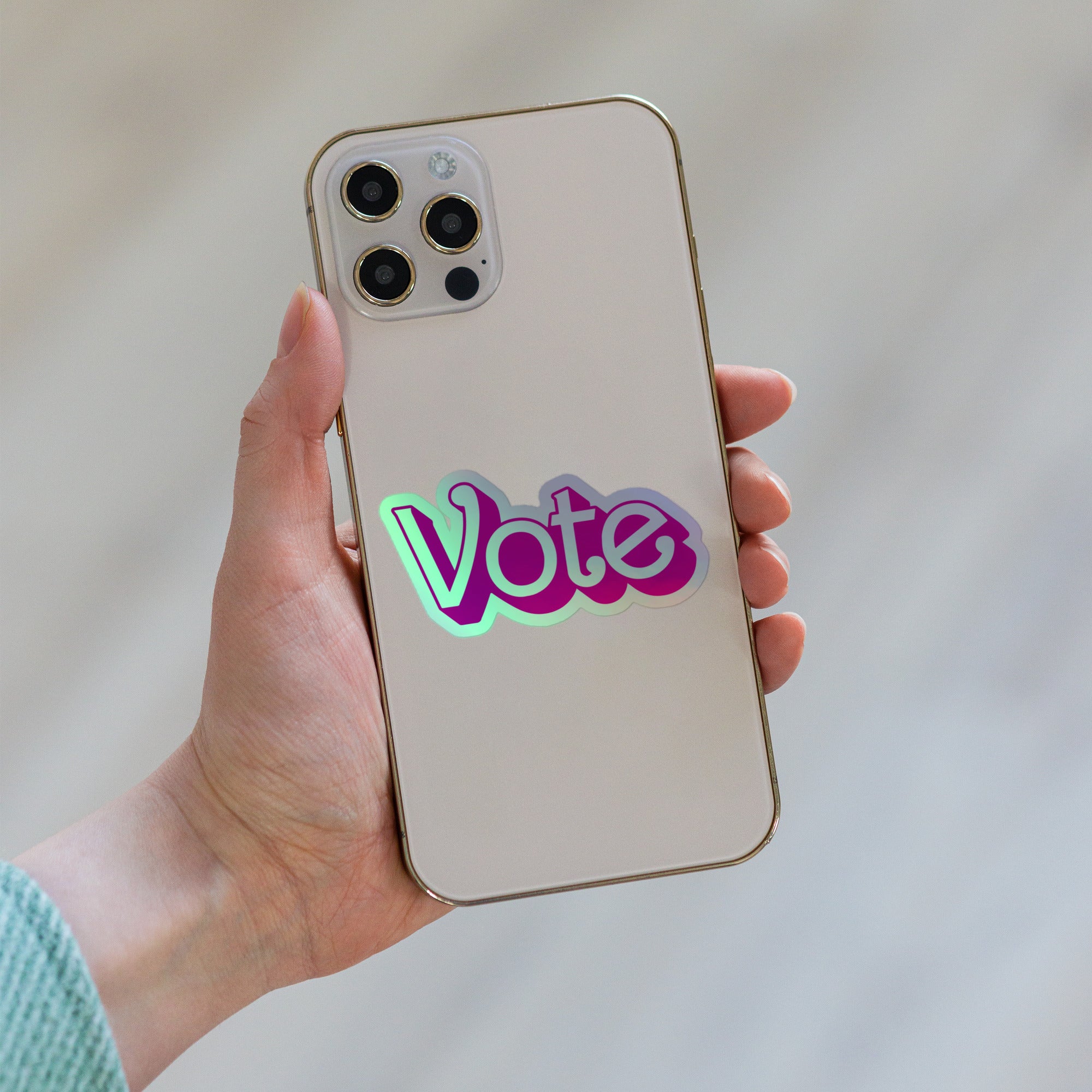 VOTE PINK- Holographic Stickers