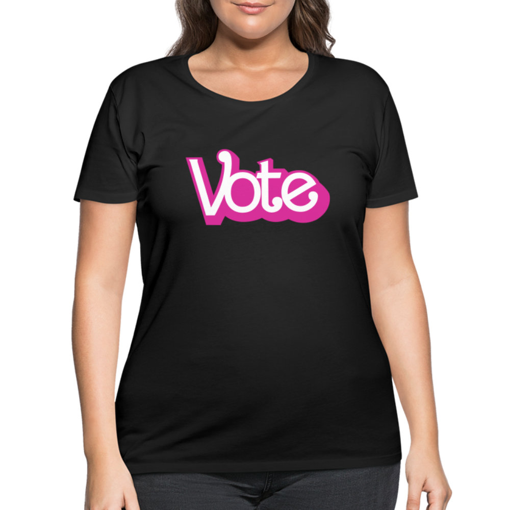 VOTE PINK Women’s Curvy T-Shirt - black