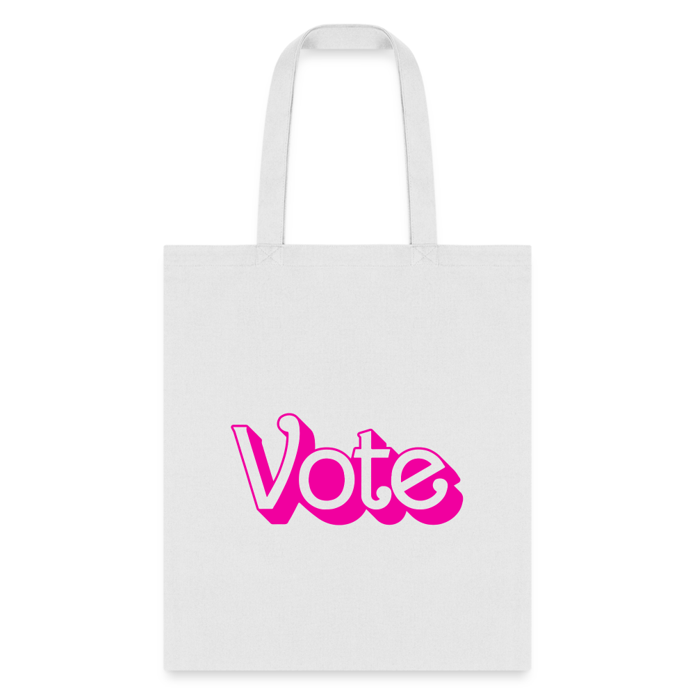 VOTE PINK- Tote Bag - white