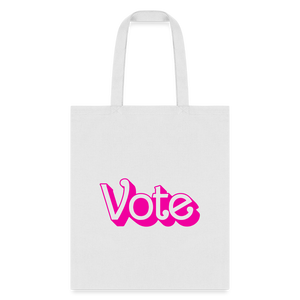 VOTE PINK- Tote Bag - white