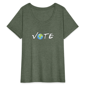VOTE EARTH- Women’s Curvy T-Shirt - heather military green