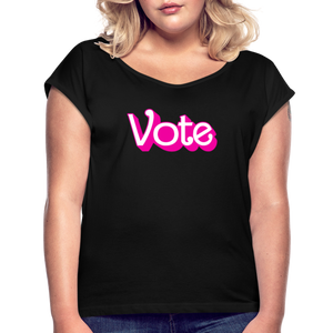 Vote PINK - Women's Roll Cuff T-Shirt - black