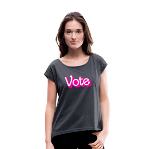 Vote PINK - Women's Roll Cuff T-Shirt - navy heather