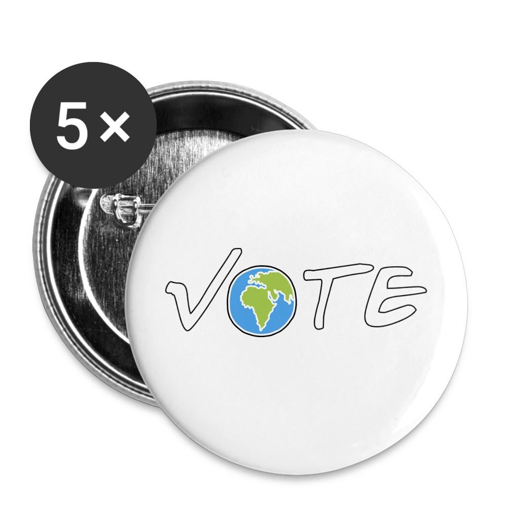 Vote Earth - Buttons large 2.2'' (5-pack) - white