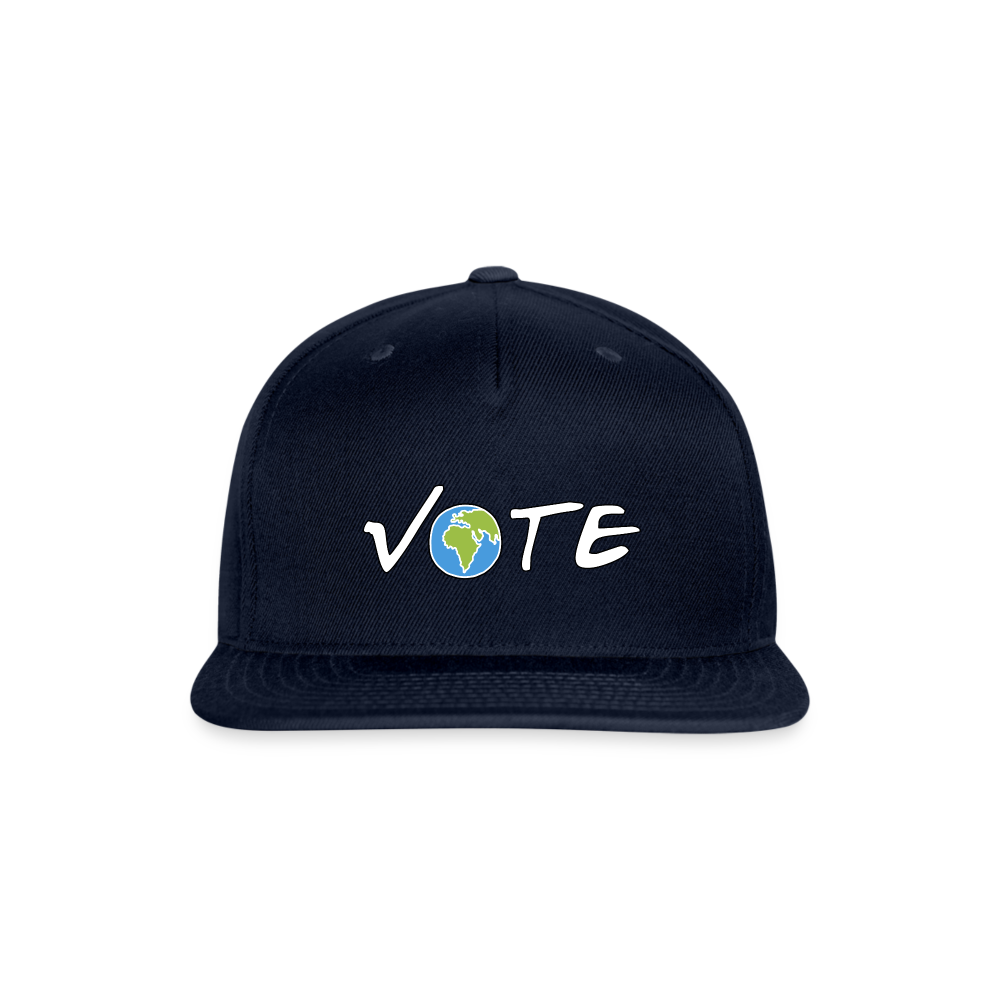 VOTE EARTH Snapback Baseball Cap - navy