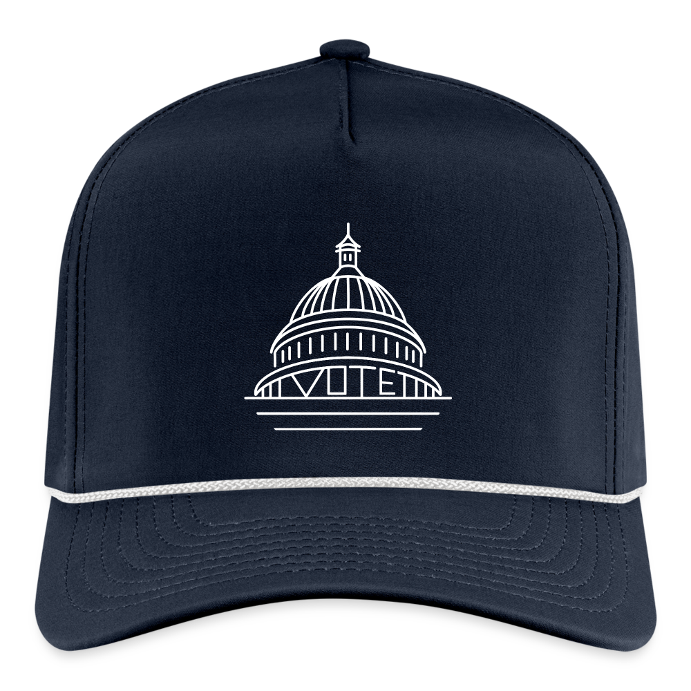 Vote Democracy Rope Cap - navy/white