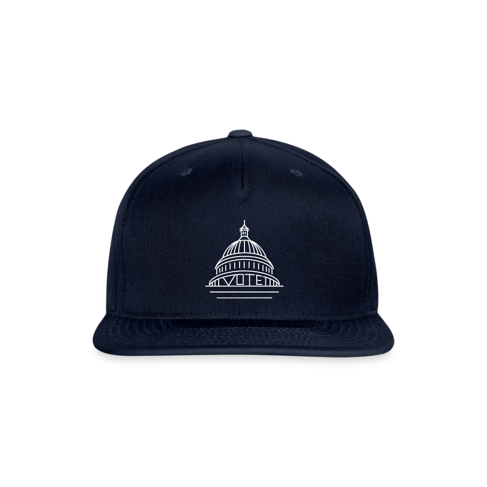 Vote Democracy Snapback Baseball Cap - navy