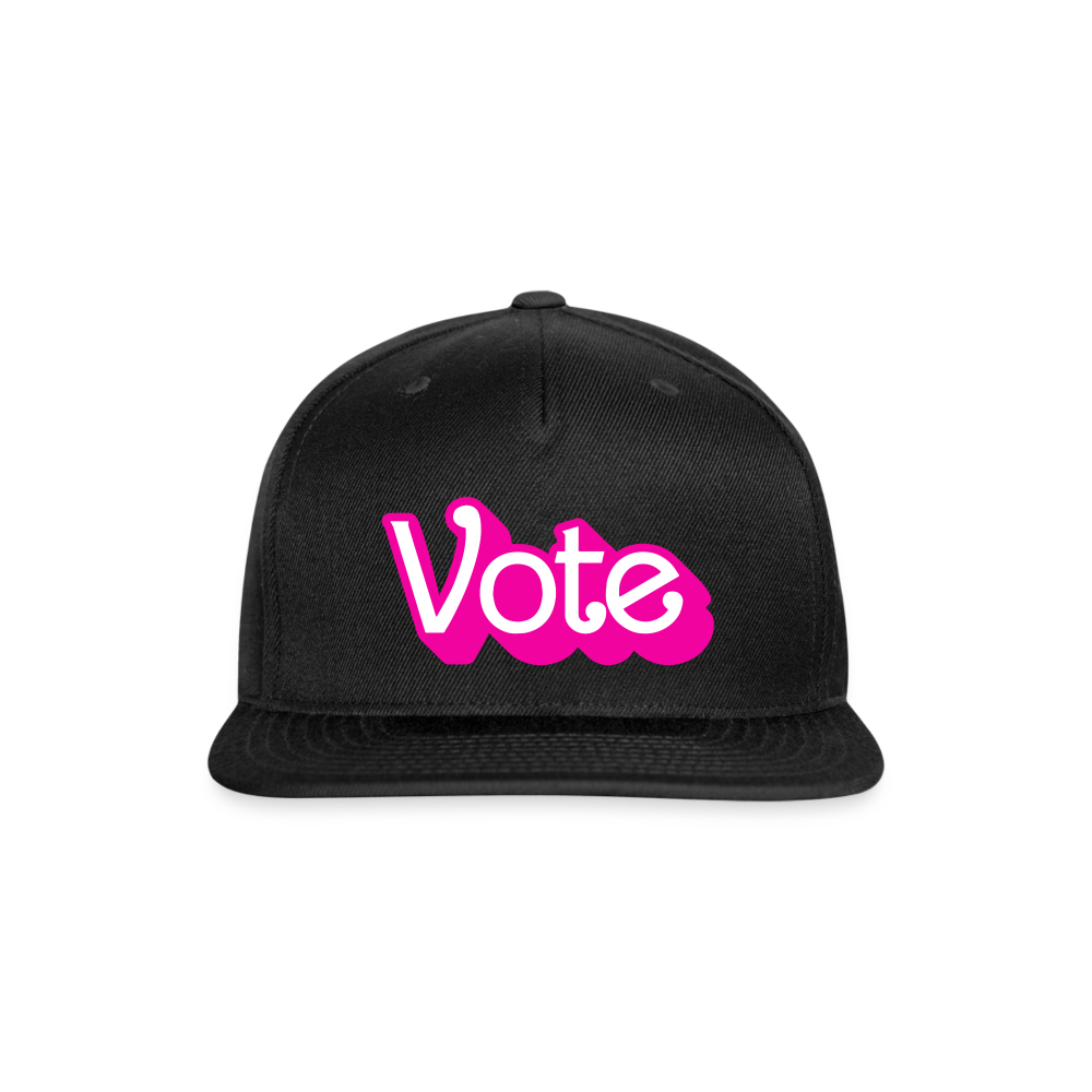 VOTE PINK Snapback Baseball Cap - black