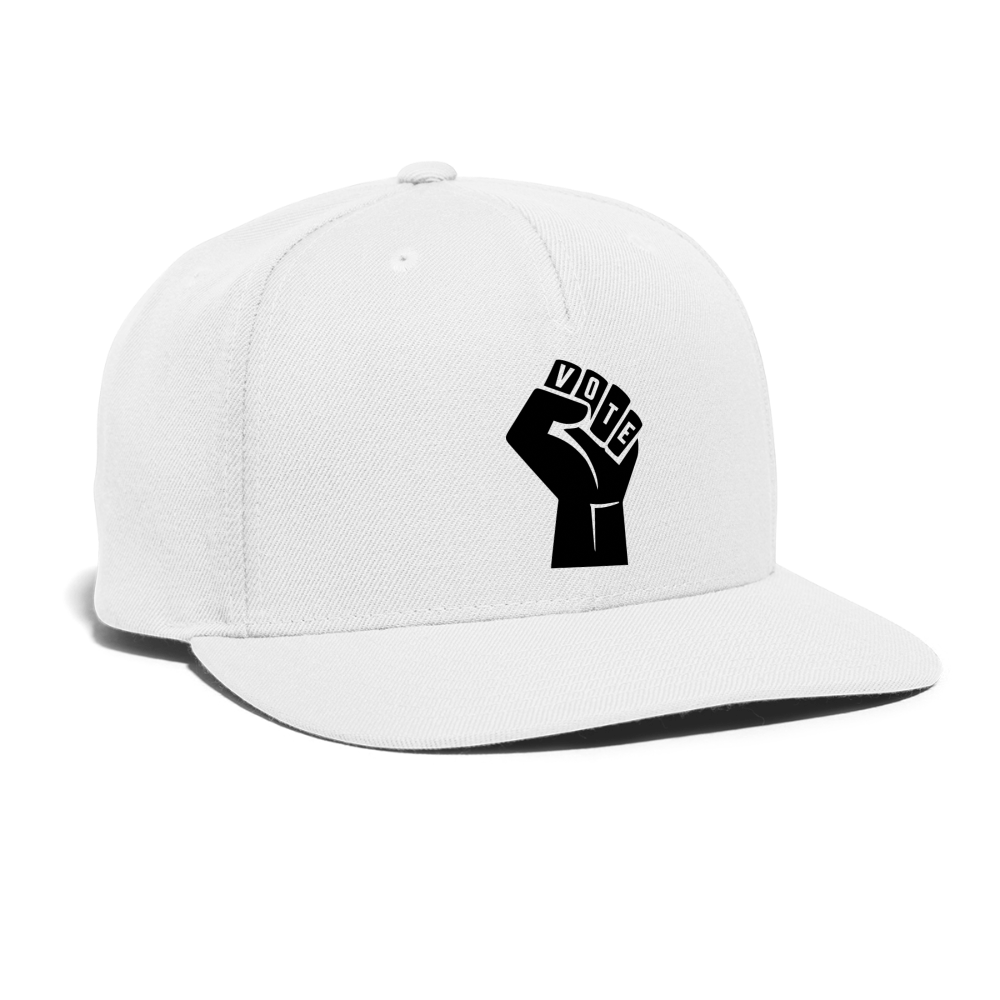 VOTE POWER Snapback Baseball Cap - white