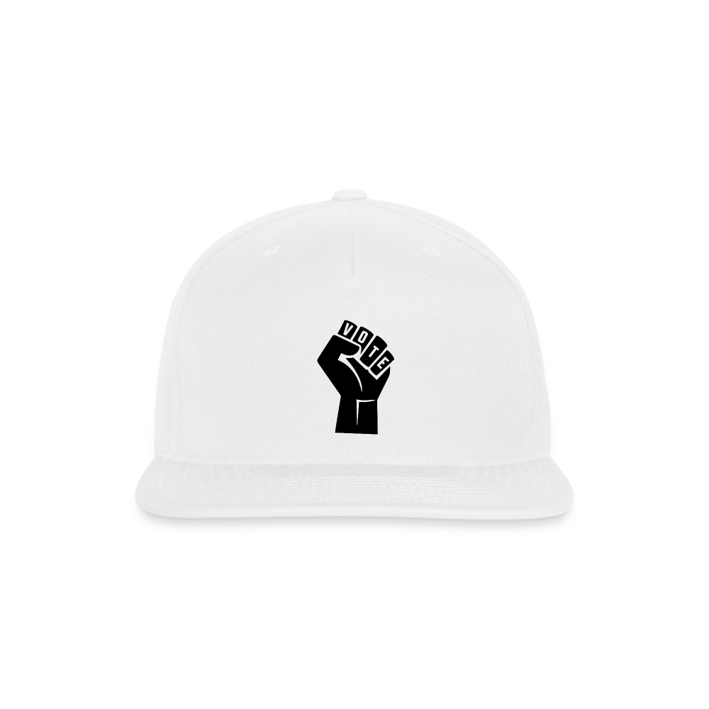 VOTE POWER Snapback Baseball Cap - white