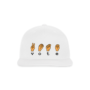 Vote Sign Snapback Baseball Cap - white