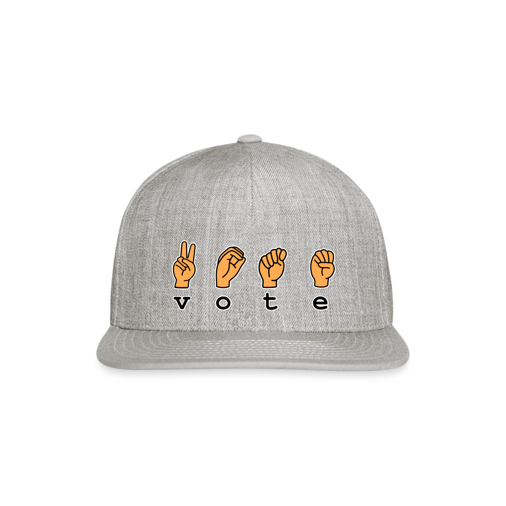 Vote Sign Snapback Baseball Cap - heather gray