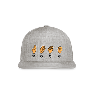 Vote Sign Snapback Baseball Cap - heather gray