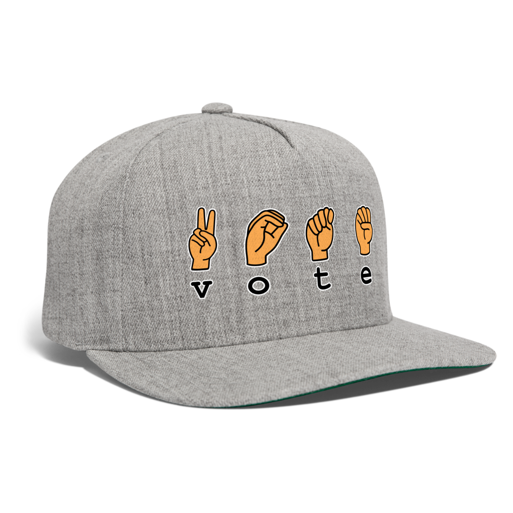 Vote Sign Snapback Baseball Cap - heather gray