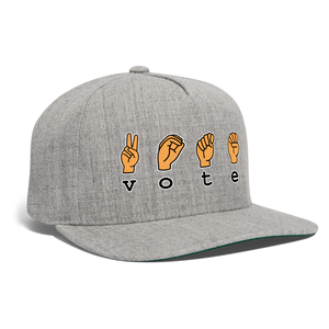 Vote Sign Snapback Baseball Cap - heather gray