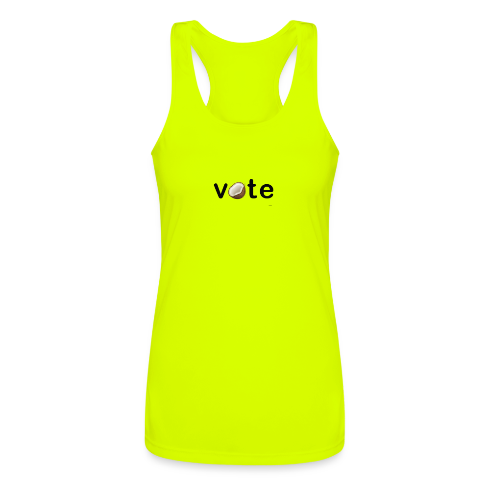 Vote Coco - Women’s Performance Racerback Tank Top - neon yellow