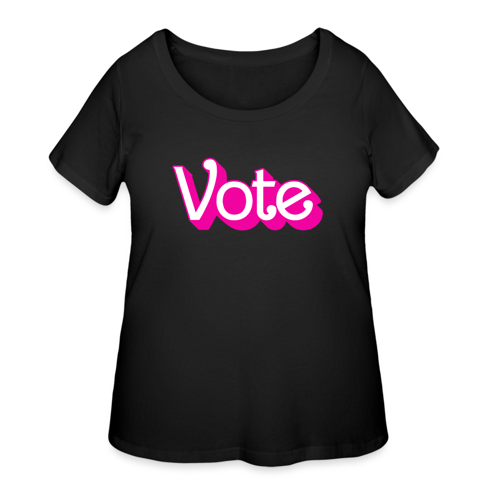 VOTE PINK Women’s Curvy T-Shirt - black