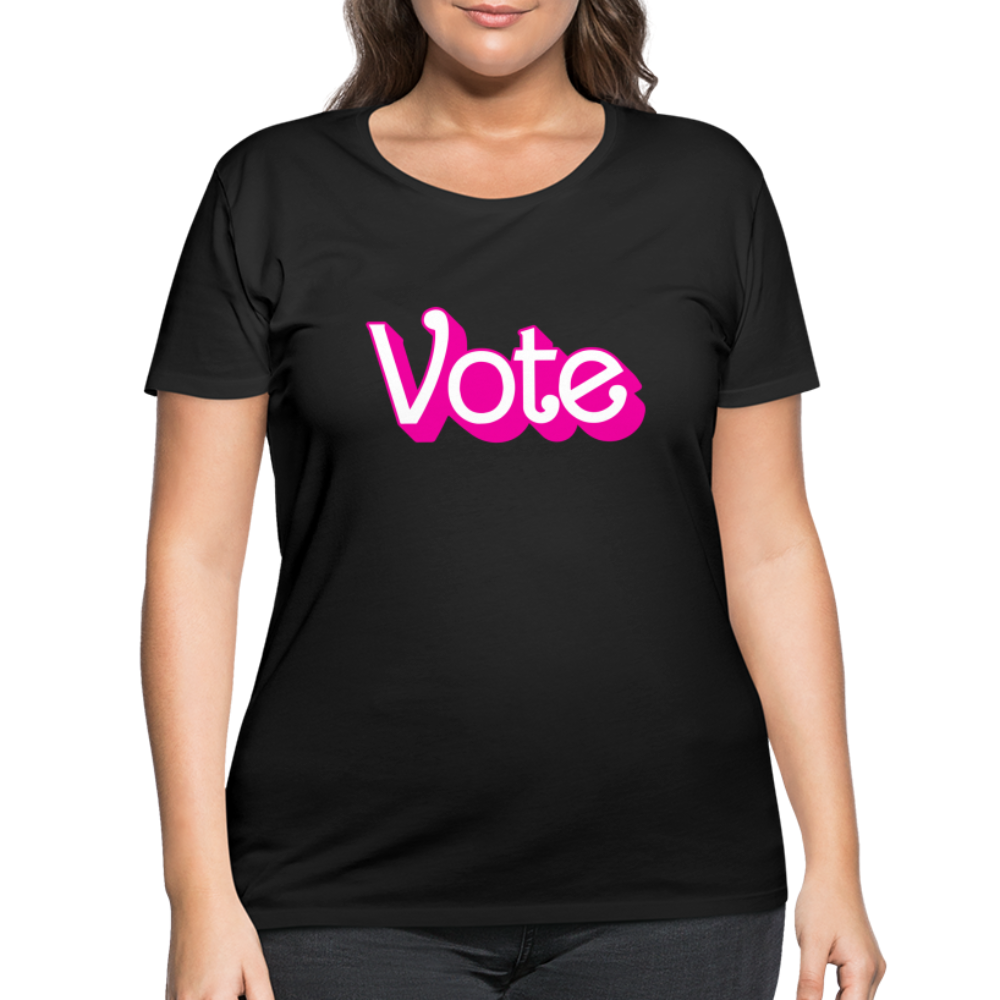 VOTE PINK Women’s Curvy T-Shirt - black