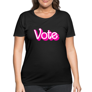 VOTE PINK Women’s Curvy T-Shirt - black