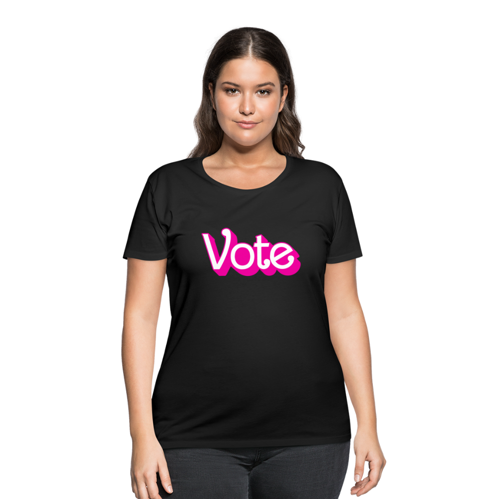 VOTE PINK Women’s Curvy T-Shirt - black