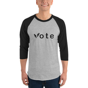 VOTE WIN- 3/4 sleeve raglan shirt