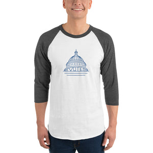 VOTE DEMOCRACY- 3/4 sleeve raglan shirt