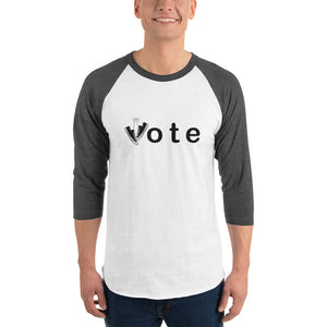 VOTE WIN- 3/4 sleeve raglan shirt