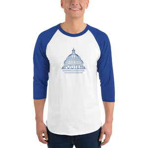 VOTE DEMOCRACY- 3/4 sleeve raglan shirt