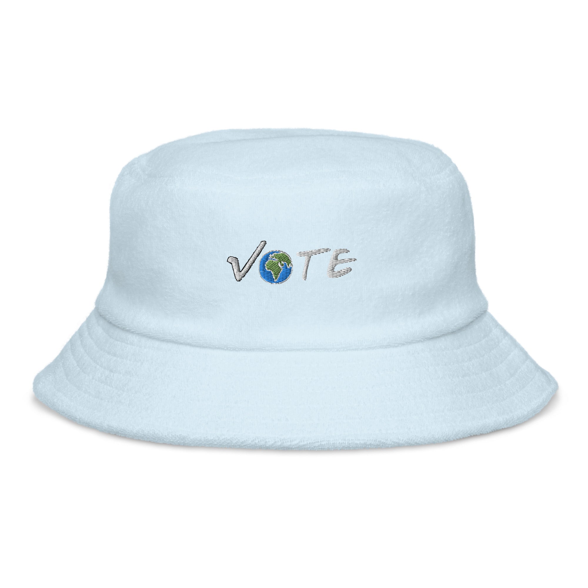 VOTE EARTH- Unstructured terry cloth bucket hat
