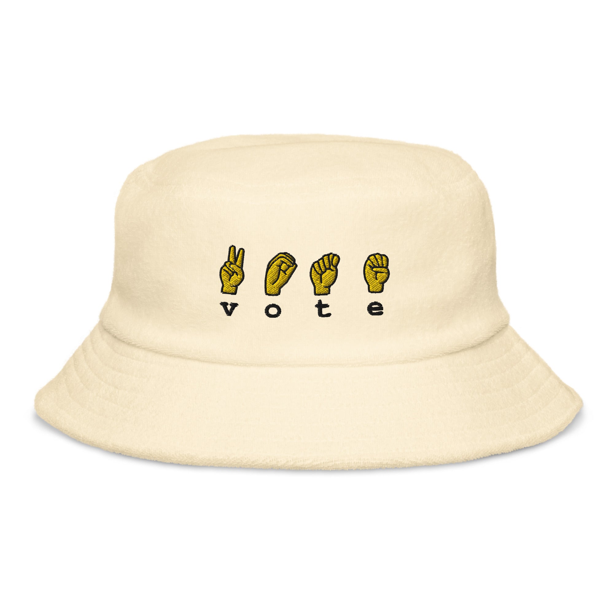VOTE SIGN- Unstructured Terry Cloth Bucket Hat