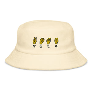 VOTE SIGN- Unstructured Terry Cloth Bucket Hat